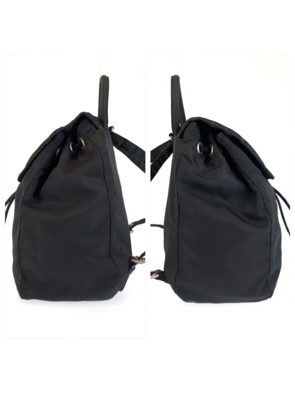 Prada Tessuto Black Silver Nylon Backpack